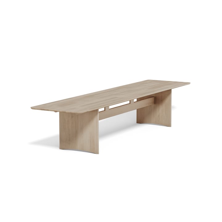 Alt bord 90x385 cm ek, Ljus mattlack Stolab