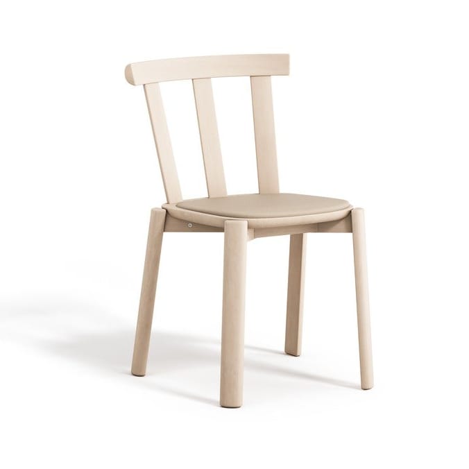 Alt stol klädd sits björk - Hallingdal 65-200 beige-ljus mattlack - Stolab