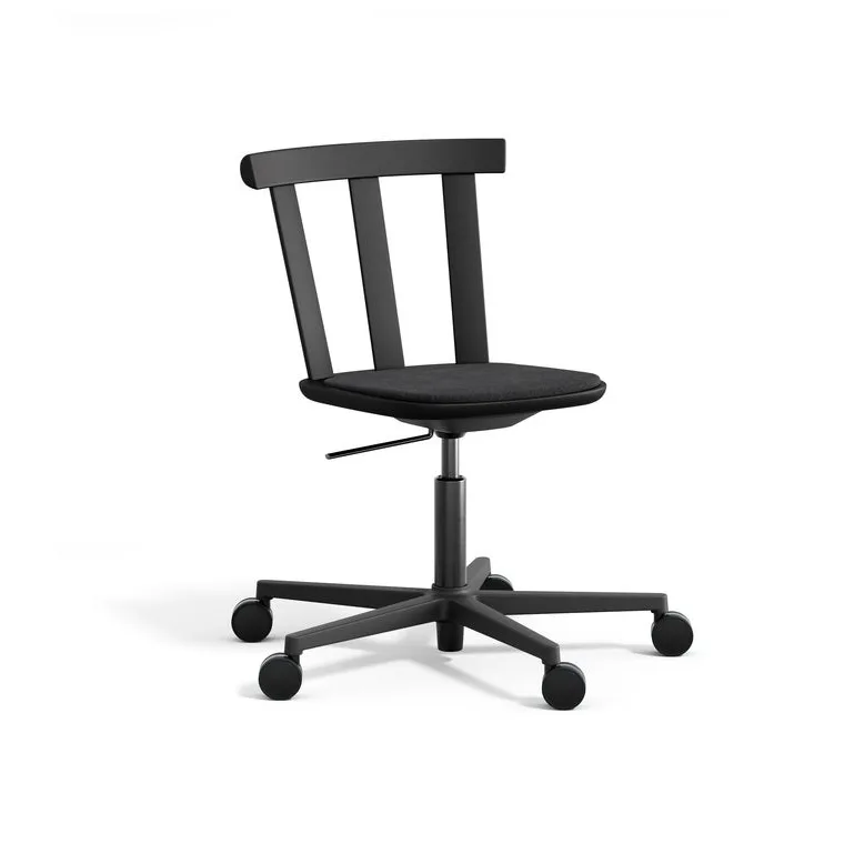 Alt stol snurrstativ klädd sits björk, Hallingdal 65-180 svart-mattsvart 99 Stolab