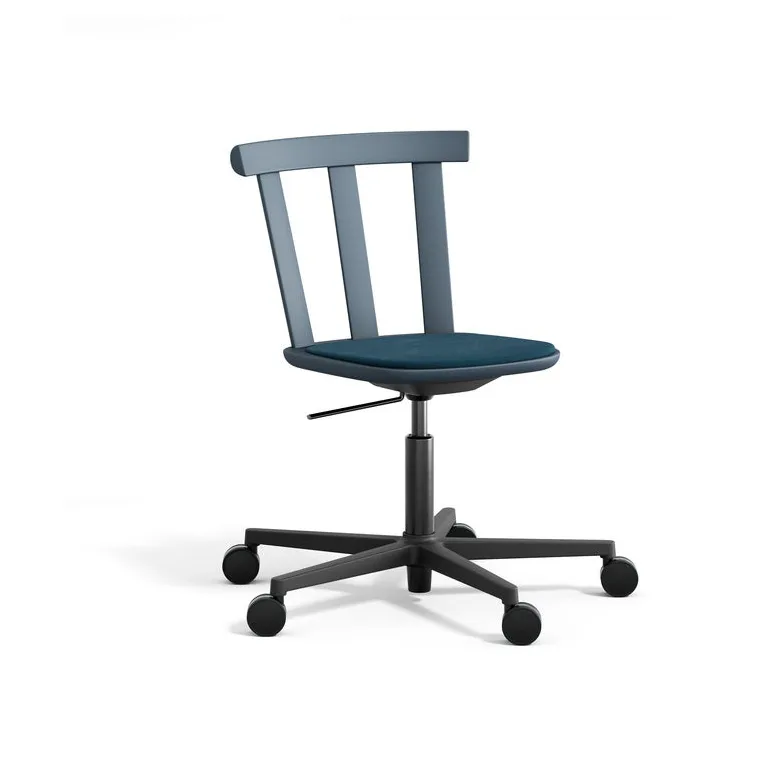 Alt stol snurrstativ klädd sits björk, Vidar 4, 733 blue-åska 66 Stolab