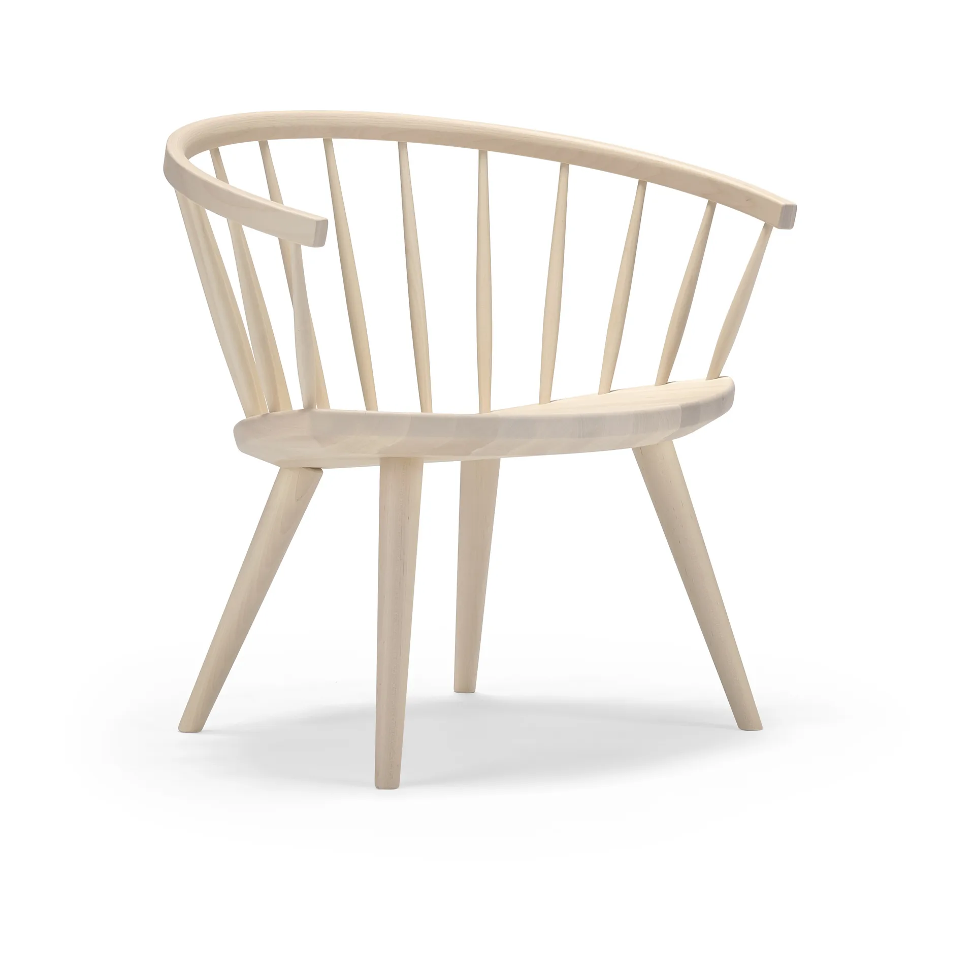 Arka loungestol björk, Ljus mattlack Stolab