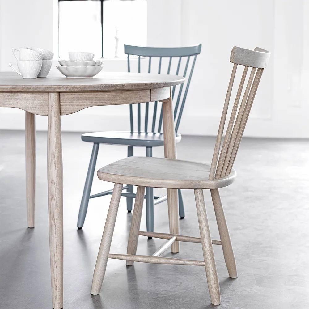 Carl matbord björk, Vitolja, fast skiva (ej delbart) Stolab