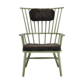 Henriette fåtölj dyna&nackkudde Olivgrön-Espresso - undefined - Stolab