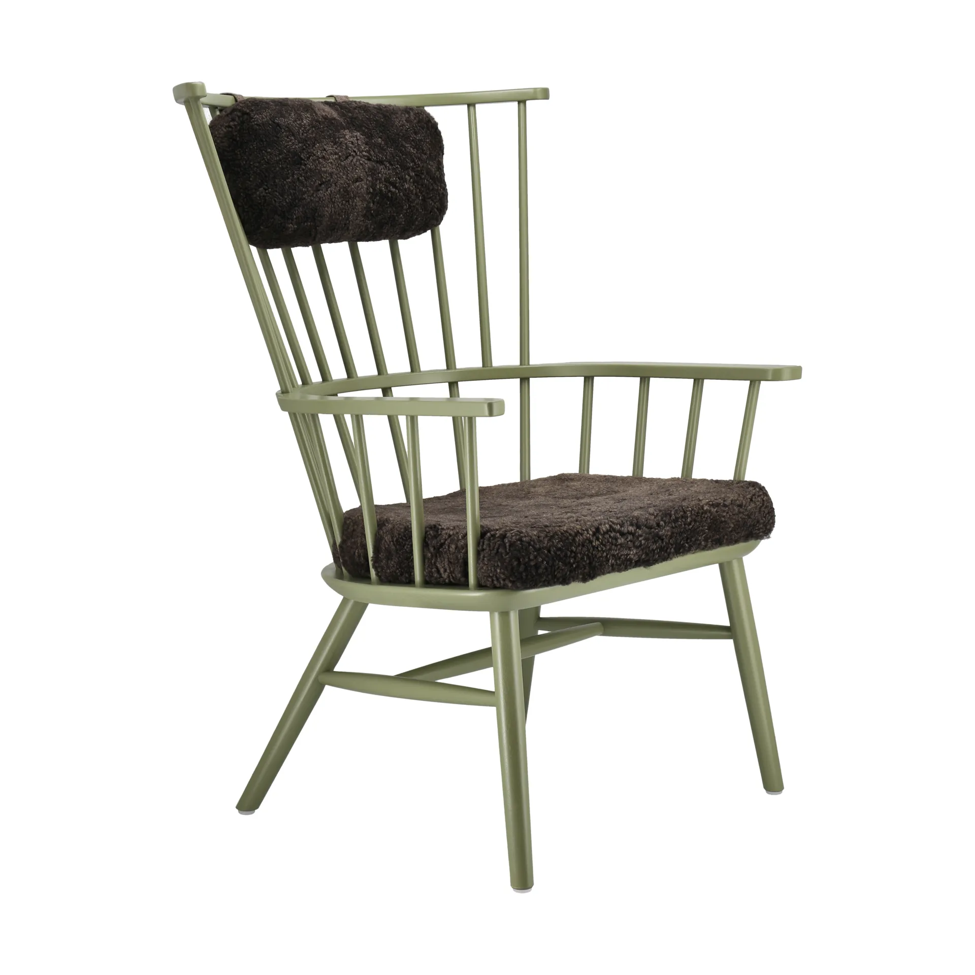 Henriette fåtölj dyna&nackkudde Olivgrön-Espresso Stolab