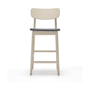 Prima Vista barstol - Läder Elmosoft svart-ljust mattlackat björkstativ, 65 cm - Stolab