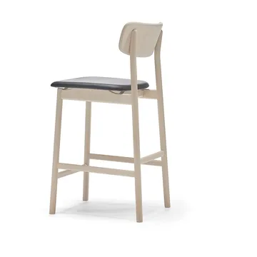 Prima Vista barstol - Läder Elmosoft svart-ljust mattlackat björkstativ, 65 cm - Stolab