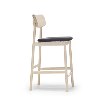 Prima Vista barstol - tyg blues 9833 svart-ljust mattlackat björstativ - Stolab