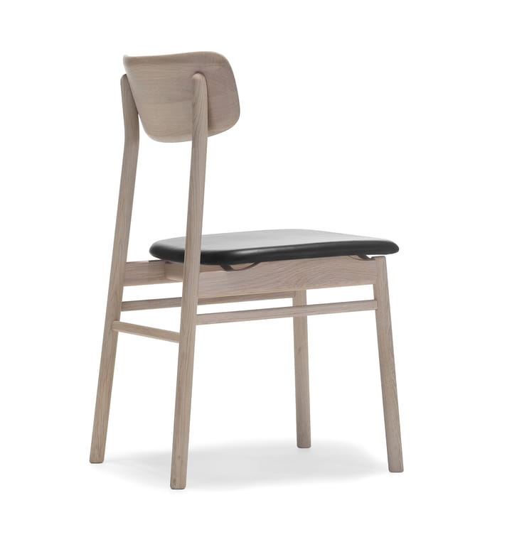Prima Vista stol vitoljad ek - Läder elmotique 99001 svart - Stolab