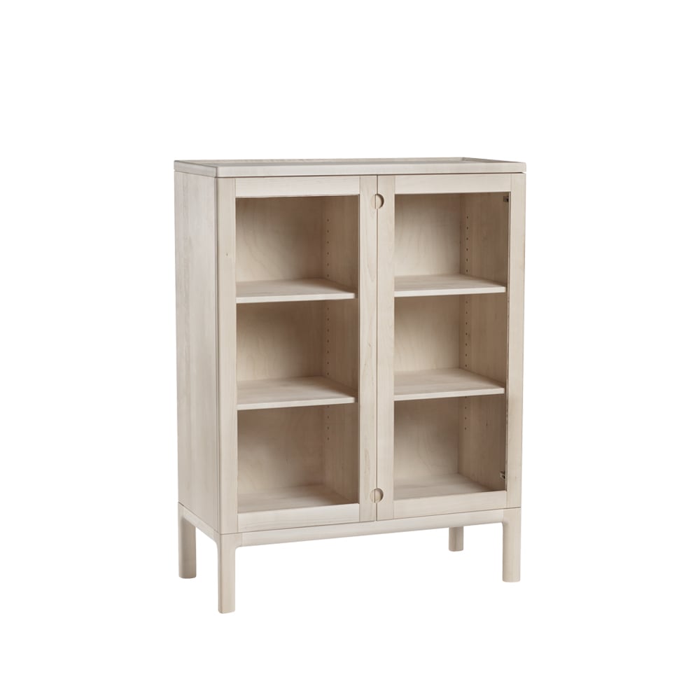 Stolab Prio skåp hög björk vitolja, glasdörr | Skandinavisk Design | Skåp & Vitrinskåp | Beige