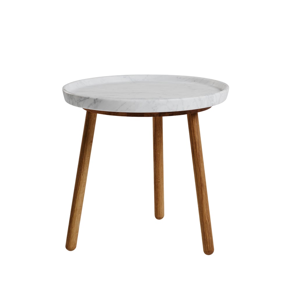 Stolab Tureen satsbord marmor vit, 52cm, naturellt oljade ekben