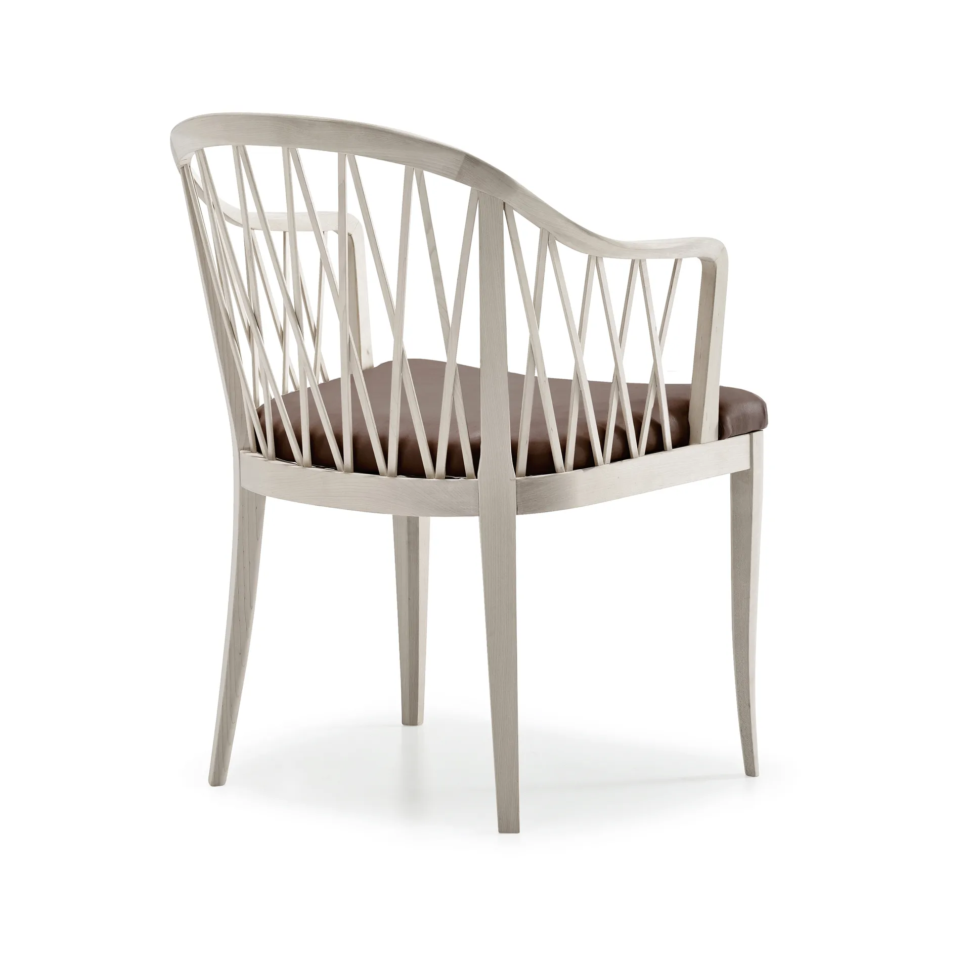 Widemar karmstol, läder mörkbrun, oljad björk Stolab