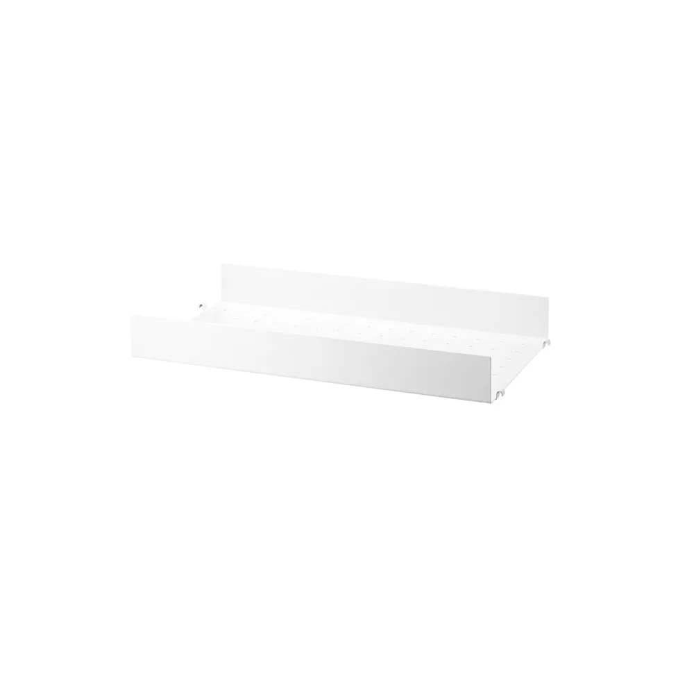 String hyllplan metall, vit, 58x30 cm, hög kant