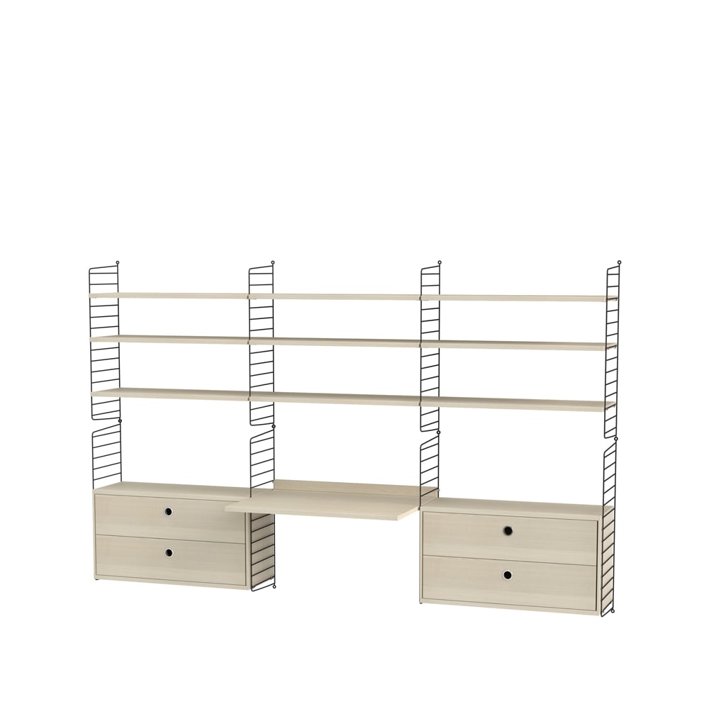 String kontor ask & svart - Kombination F | Skandinavisk Design | Beige