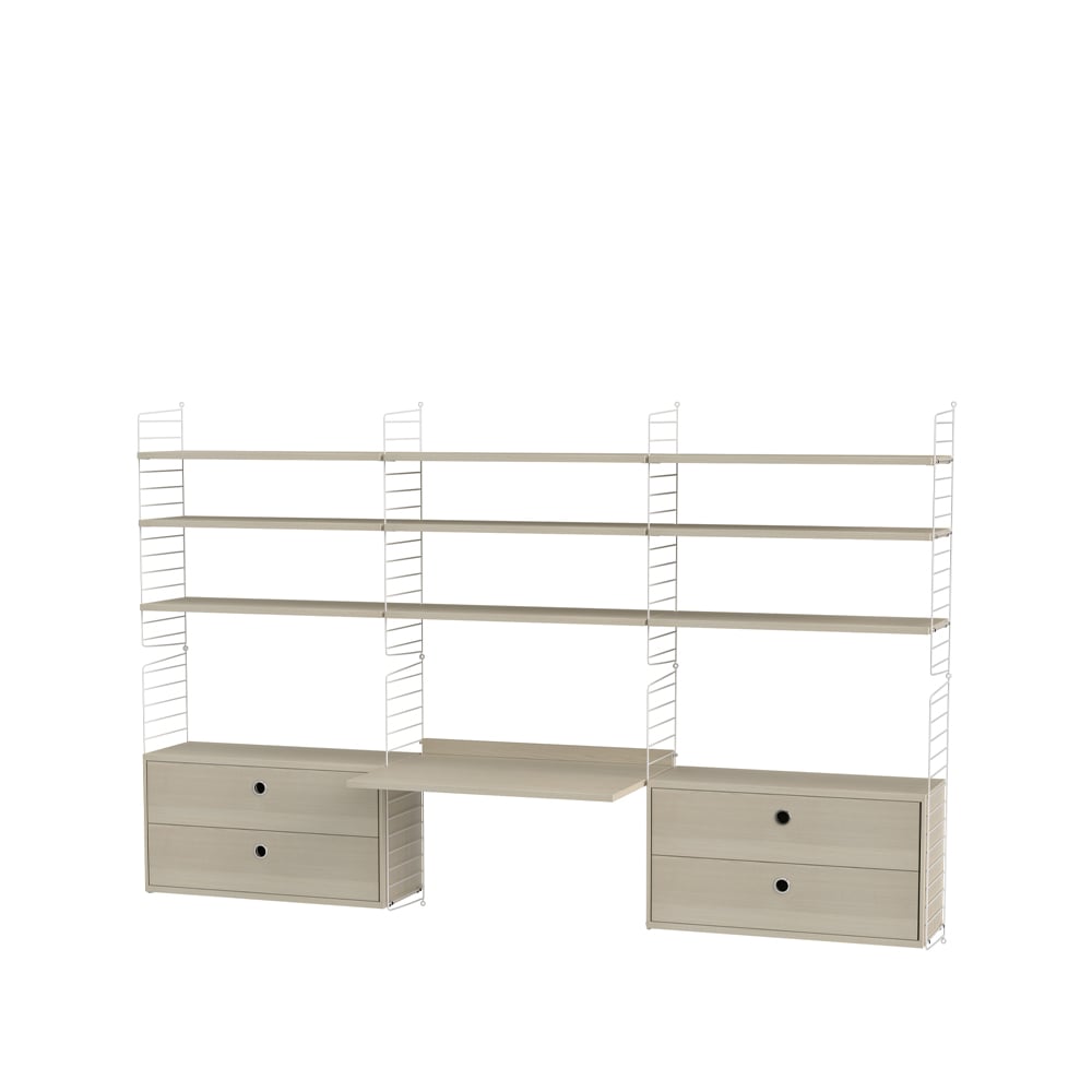 String kontor ask & vit - Kombination F | Skandinavisk Design | Beige