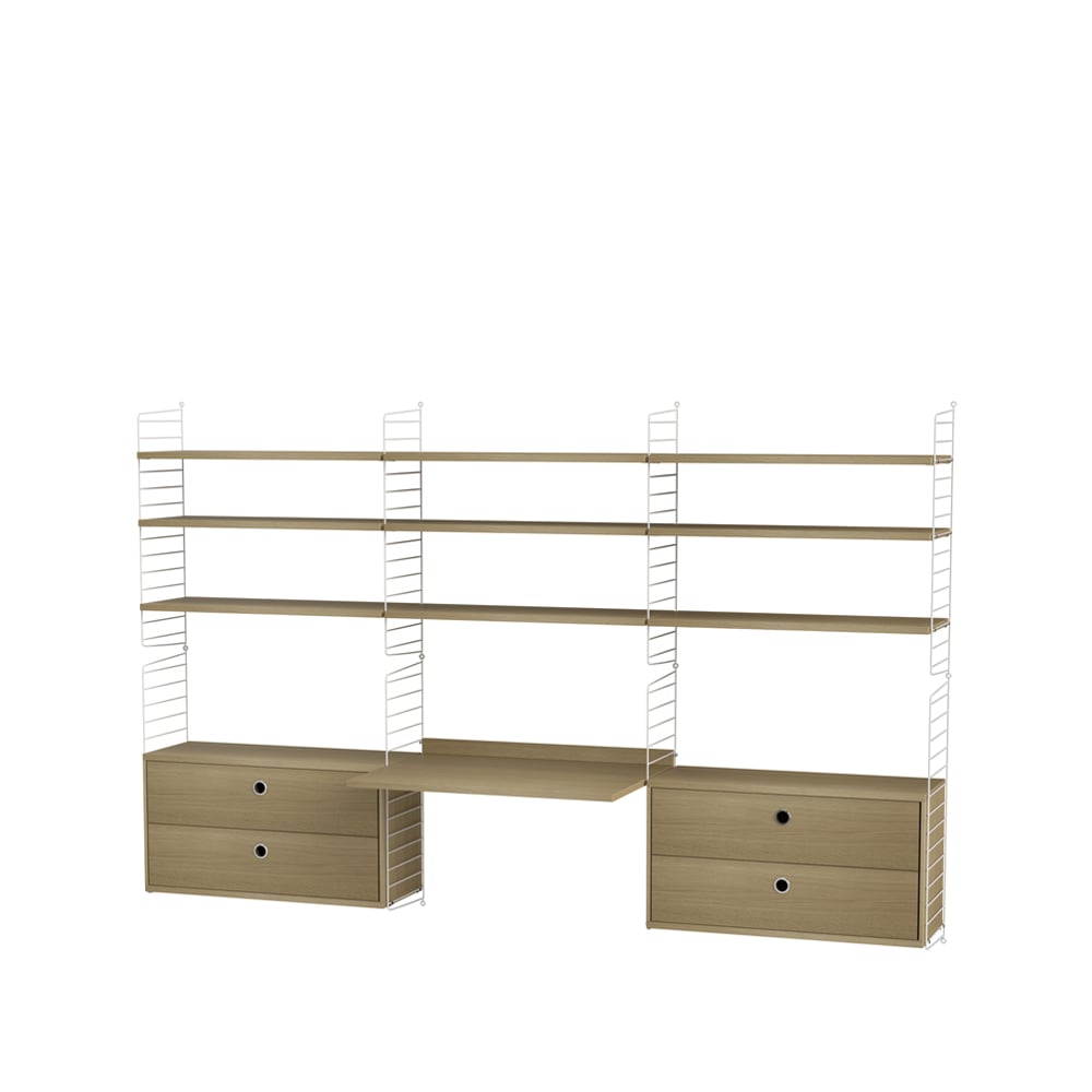 String kontor ek & vit - Kombination F | Skandinavisk Design | Beige
