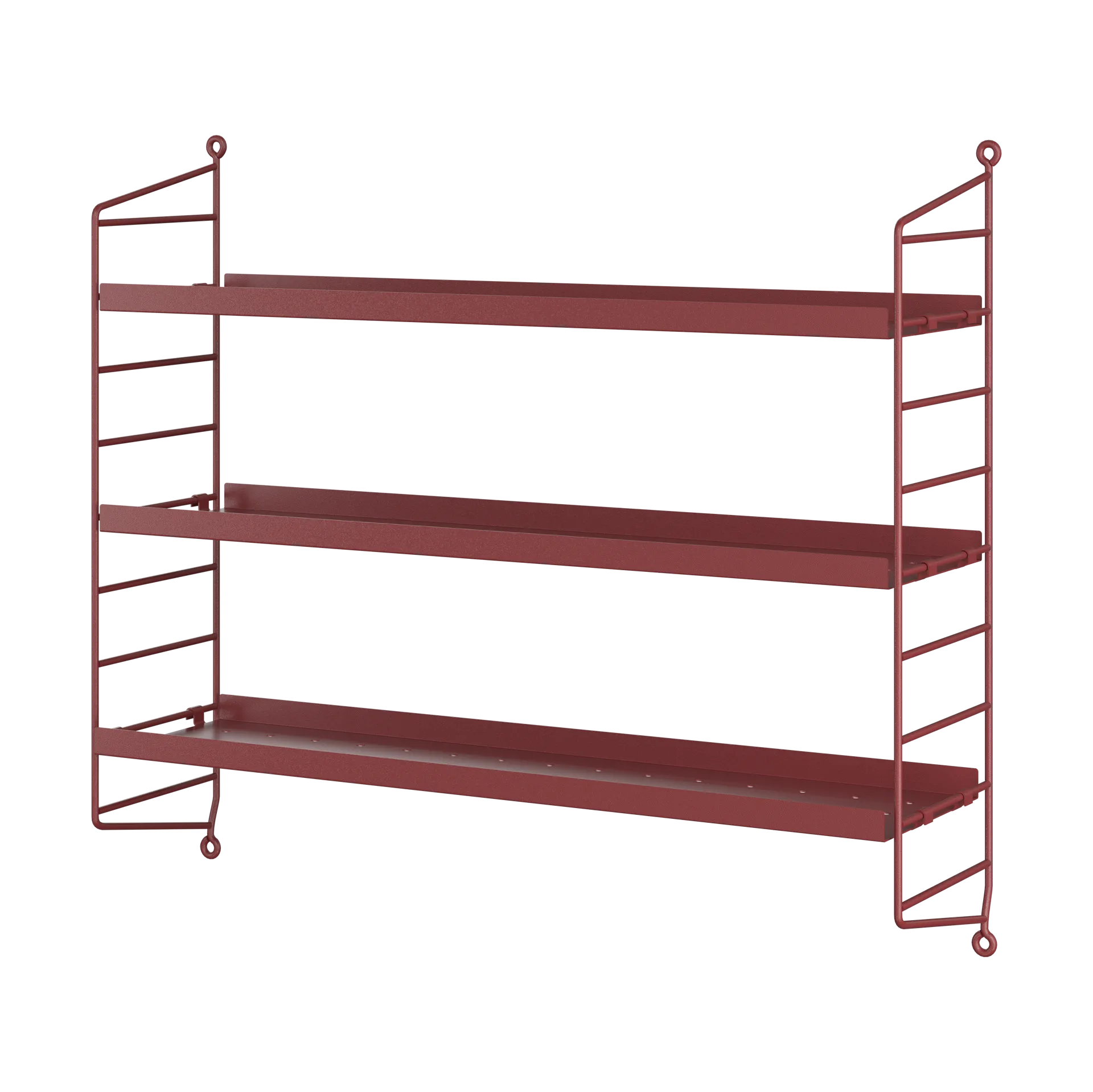 String Pocket hylla metall, Oxtorgsröd String