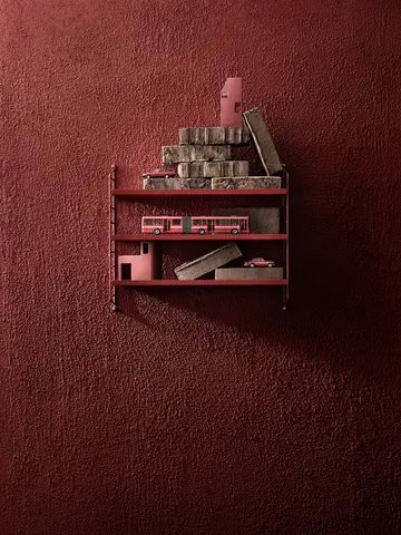 String Pocket hylla metall - Oxtorgsröd - String