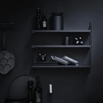 String Pocket hylla svartbetsad ask - svartbetsad ask - String