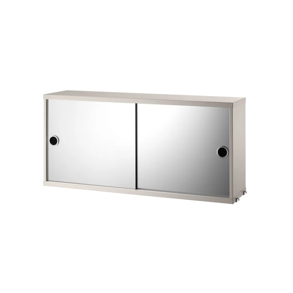 String String skåp med skjutdörr beige, spegelskjutdörrar, 78x20 cm