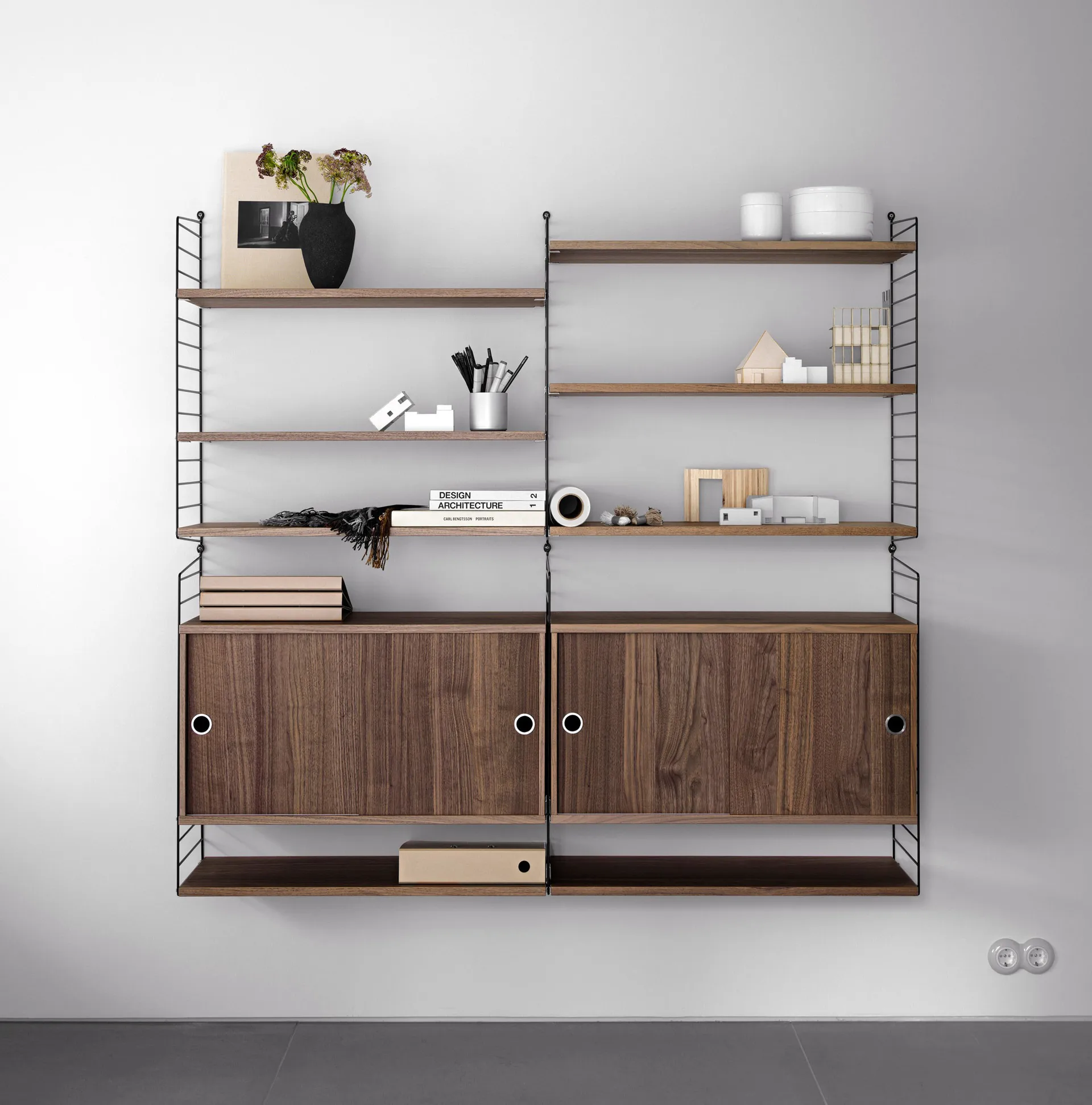 String väggavel, Svart, 75x20 cm, 1-pack String