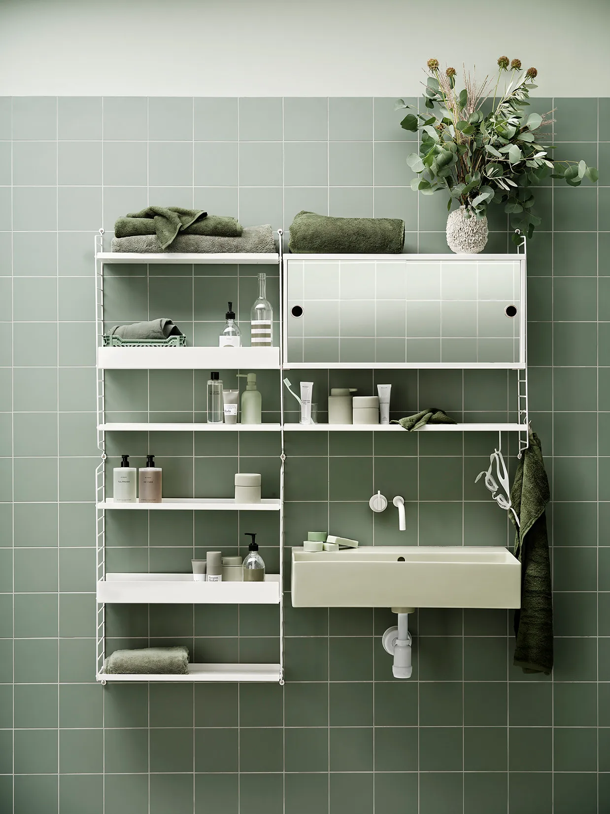 String väggavel, Vit, 75x20 cm, 1-pack String