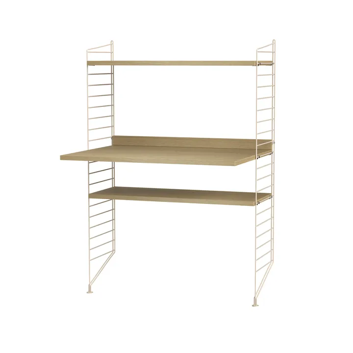 Stringhylla kontor ek & beige - Kombination H - String