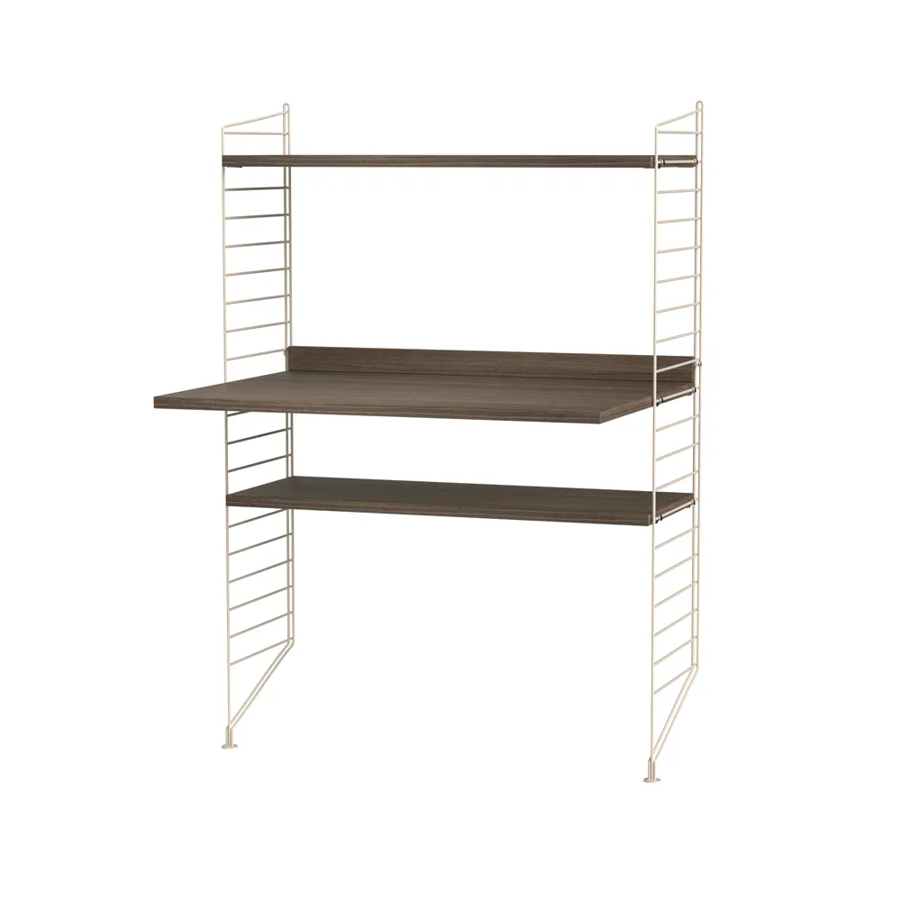 Stringhylla kontor valnöt & beige - Kombination H,  String