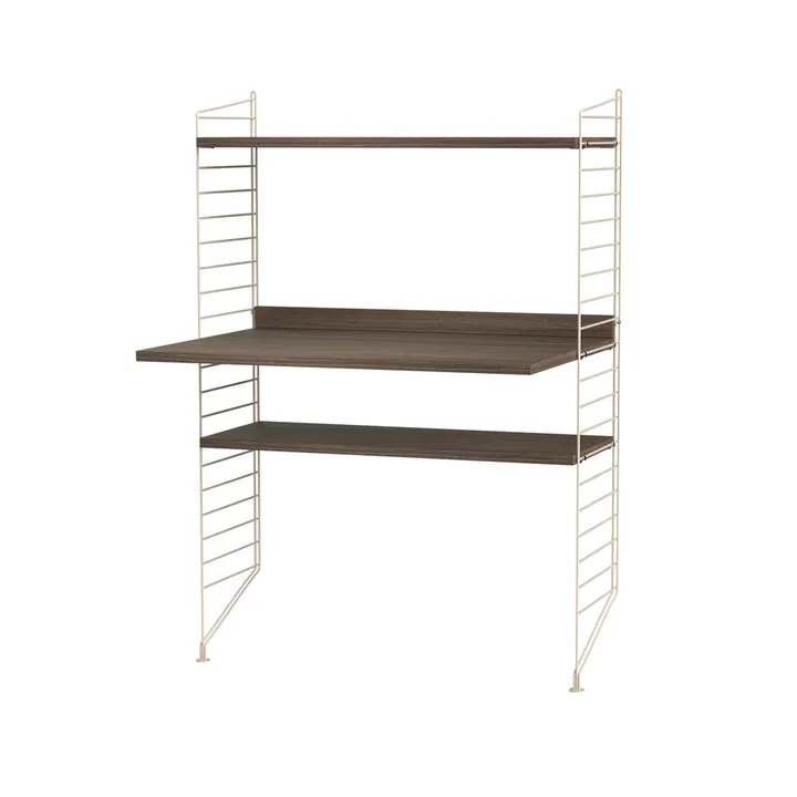 Stringhylla kontor valnöt & beige - Kombination H - String