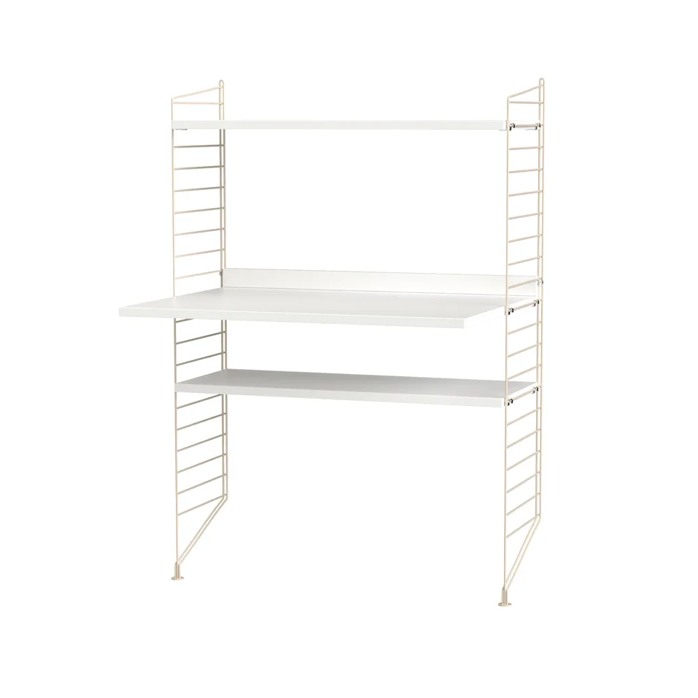 Stringhylla kontor vit & beige - Kombination H,  String