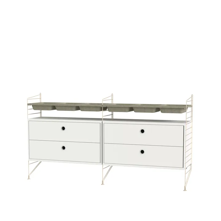 Stringhylla sovrum vit & beige - Kombination G - String