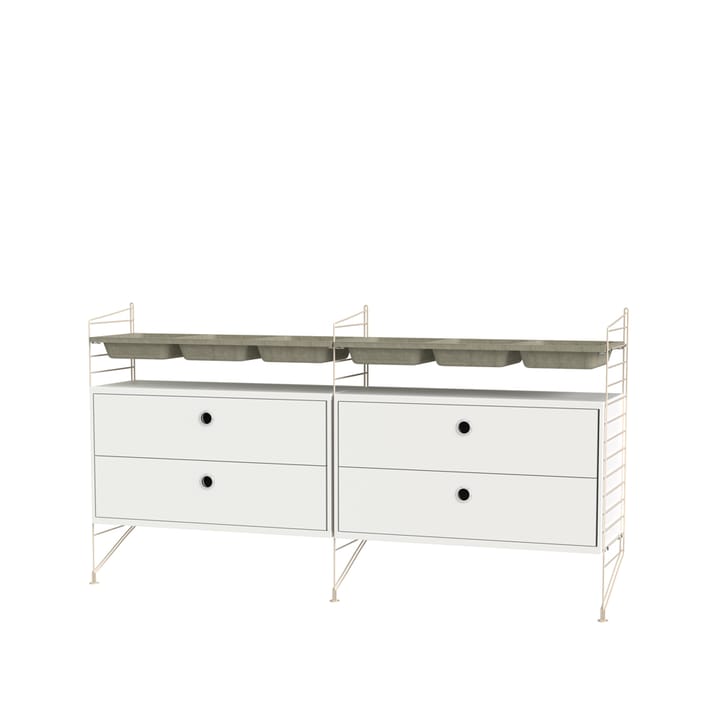 Stringhylla sovrum vit & beige - Kombination G - undefined - String