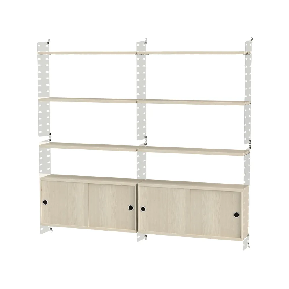 Stringhylla vardagsrum ask & plex- Kombination C,  String