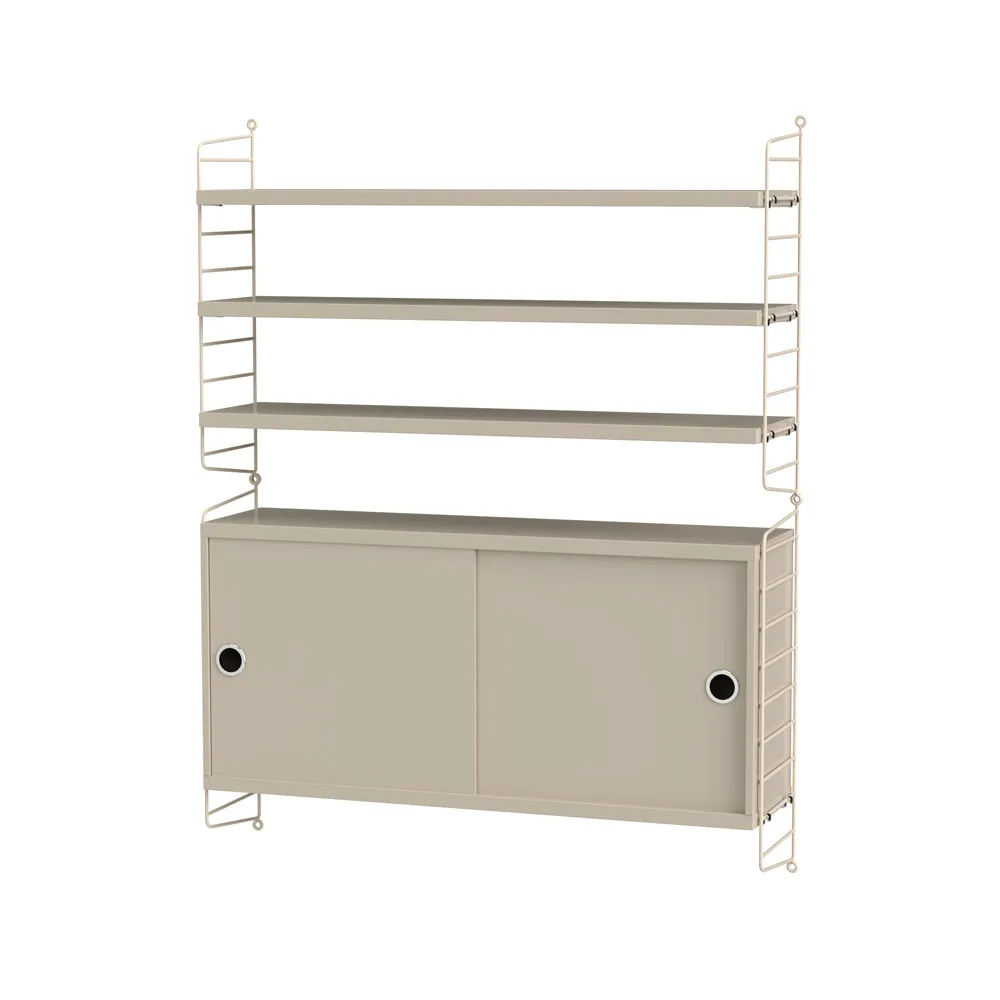 Stringhylla vardagsrum beige - Kombination I,  String