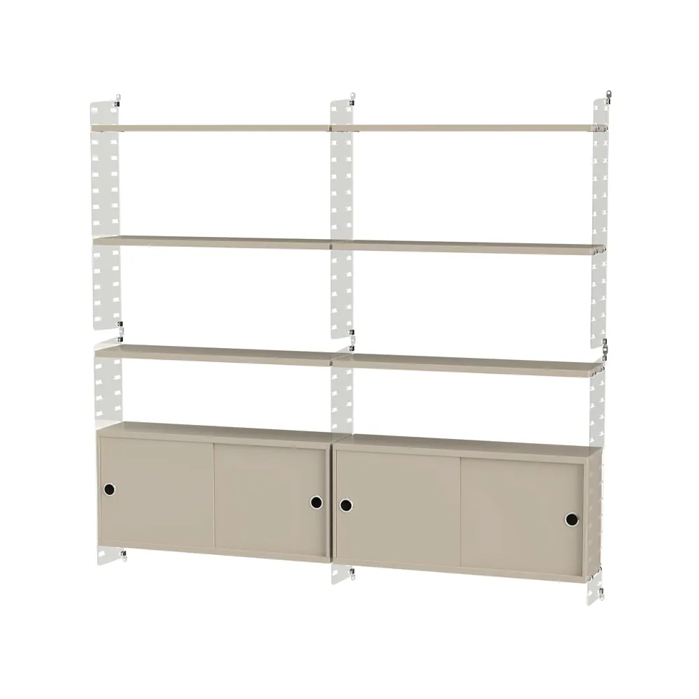 Stringhylla vardagsrum beige & plex- Kombination C,  String