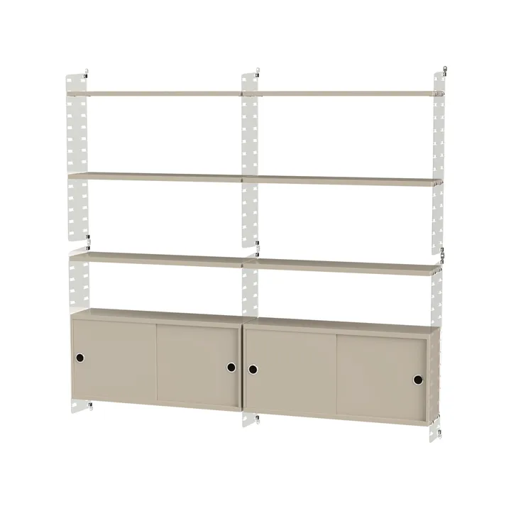 Stringhylla vardagsrum beige & plex- Kombination C - String