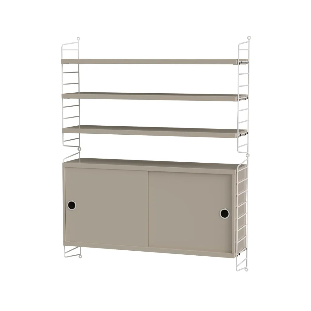 Stringhylla vardagsrum beige & vit - Kombination I,  String