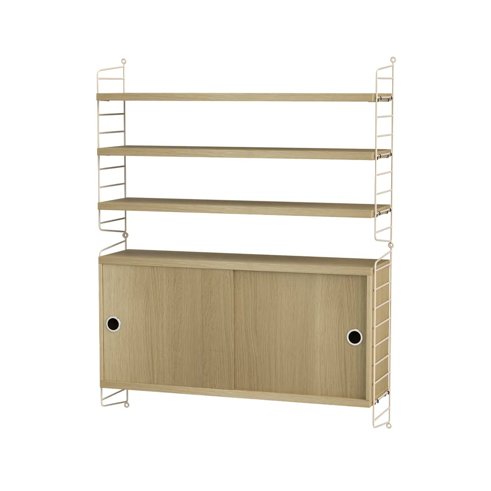 Stringhylla vardagsrum ek & beige - Kombination I,  String