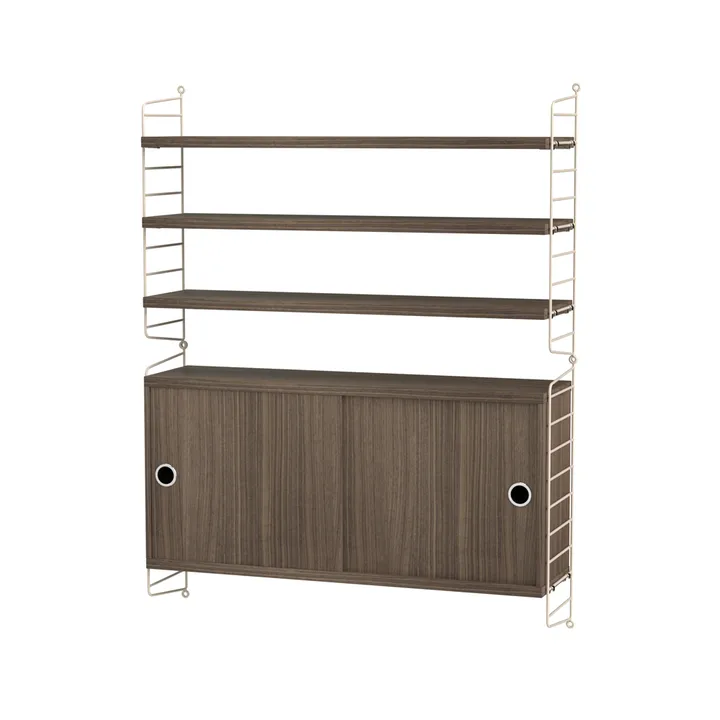 Stringhylla vardagsrum valnöt & beige - Kombination I - String