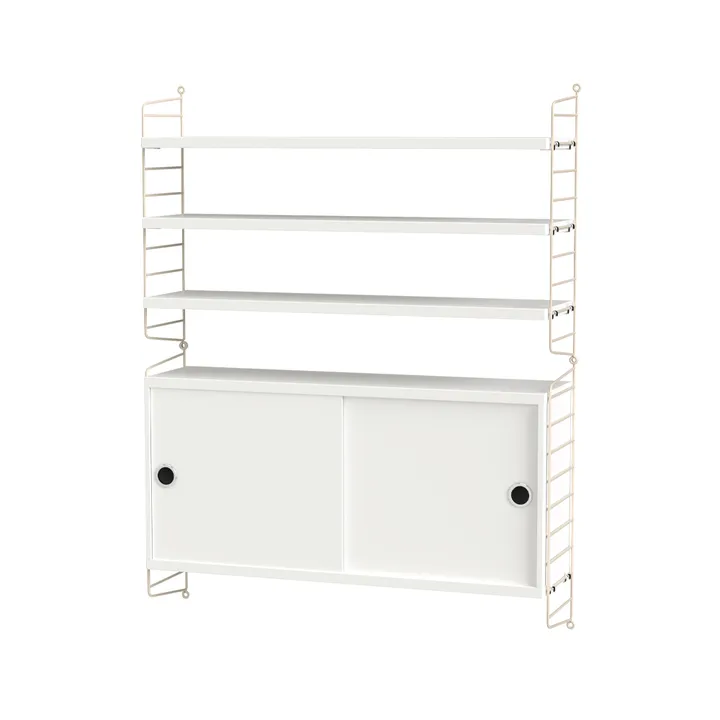 Stringhylla vardagsrum vit & beige - Kombination I - String