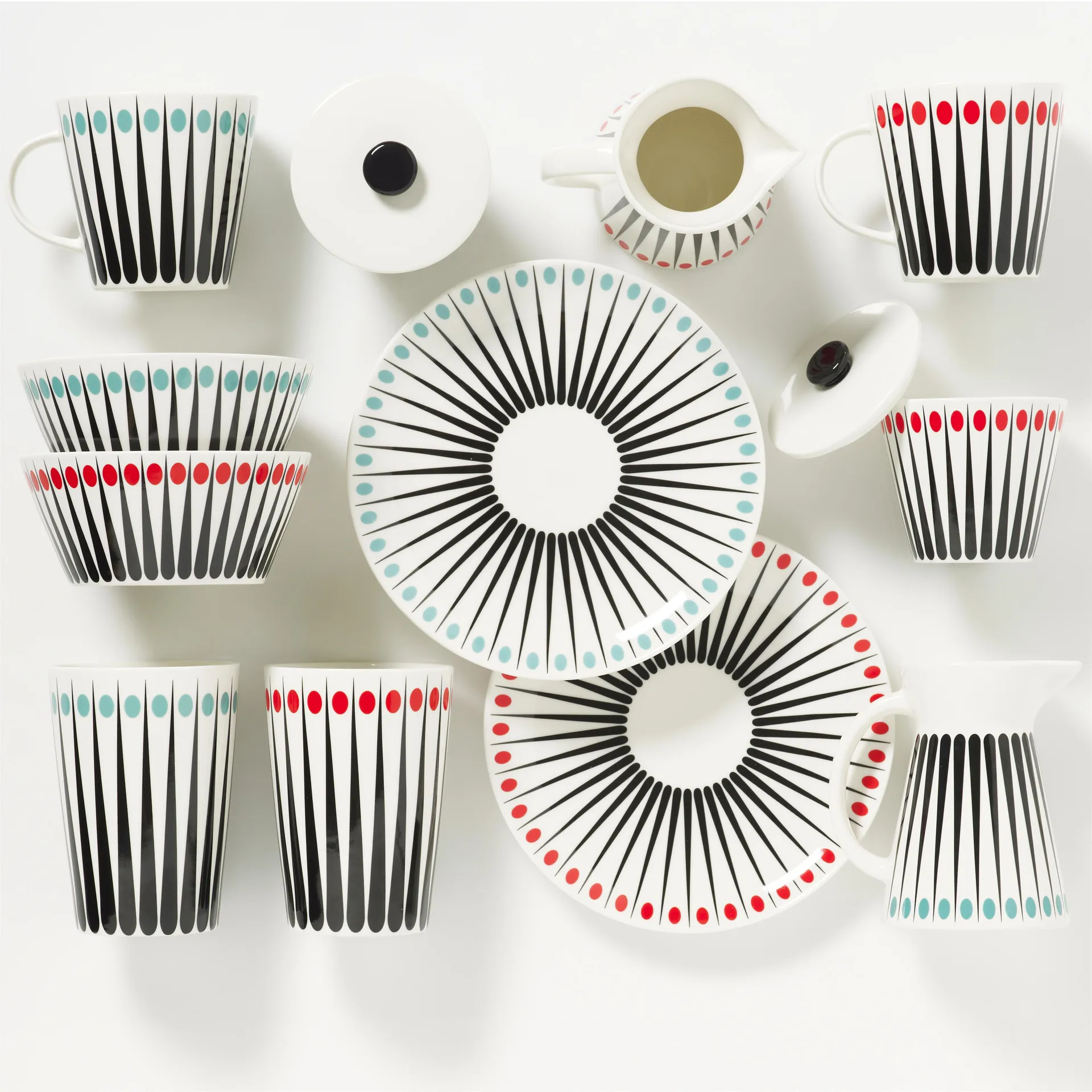 Amanda mjölkkanna, vit-aqua (ljusblå) Superliving