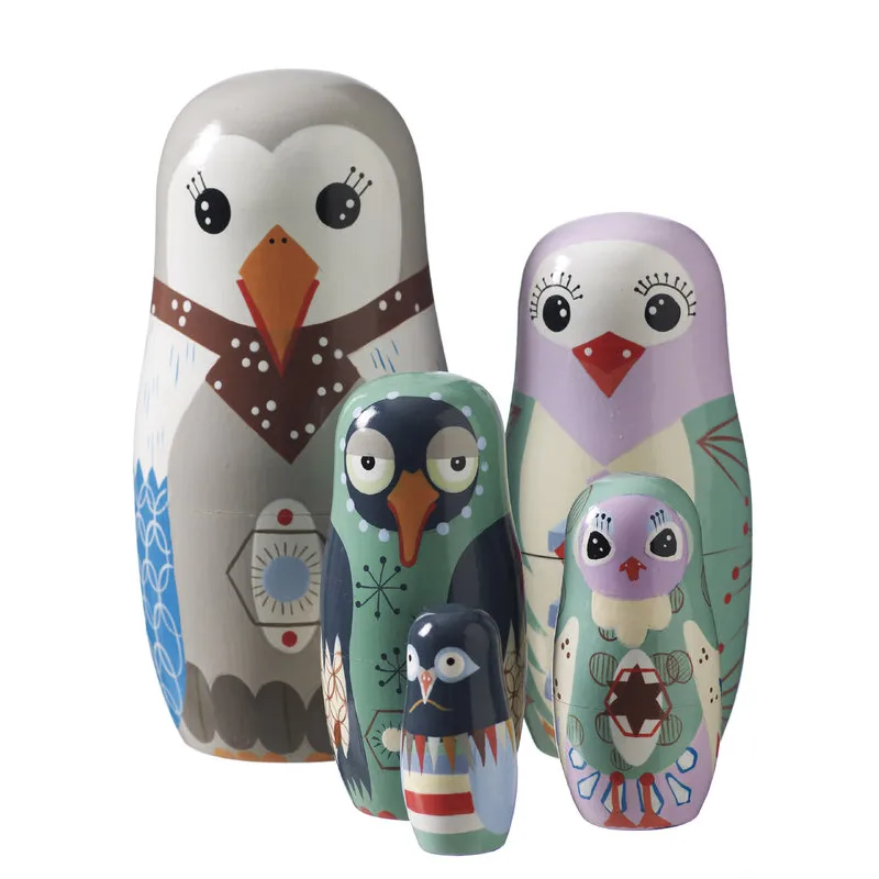 Bird family babushkadockor, multi 5-pack Superliving