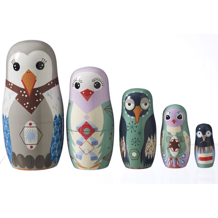 Bird family babushkadockor, multi 5-pack Superliving