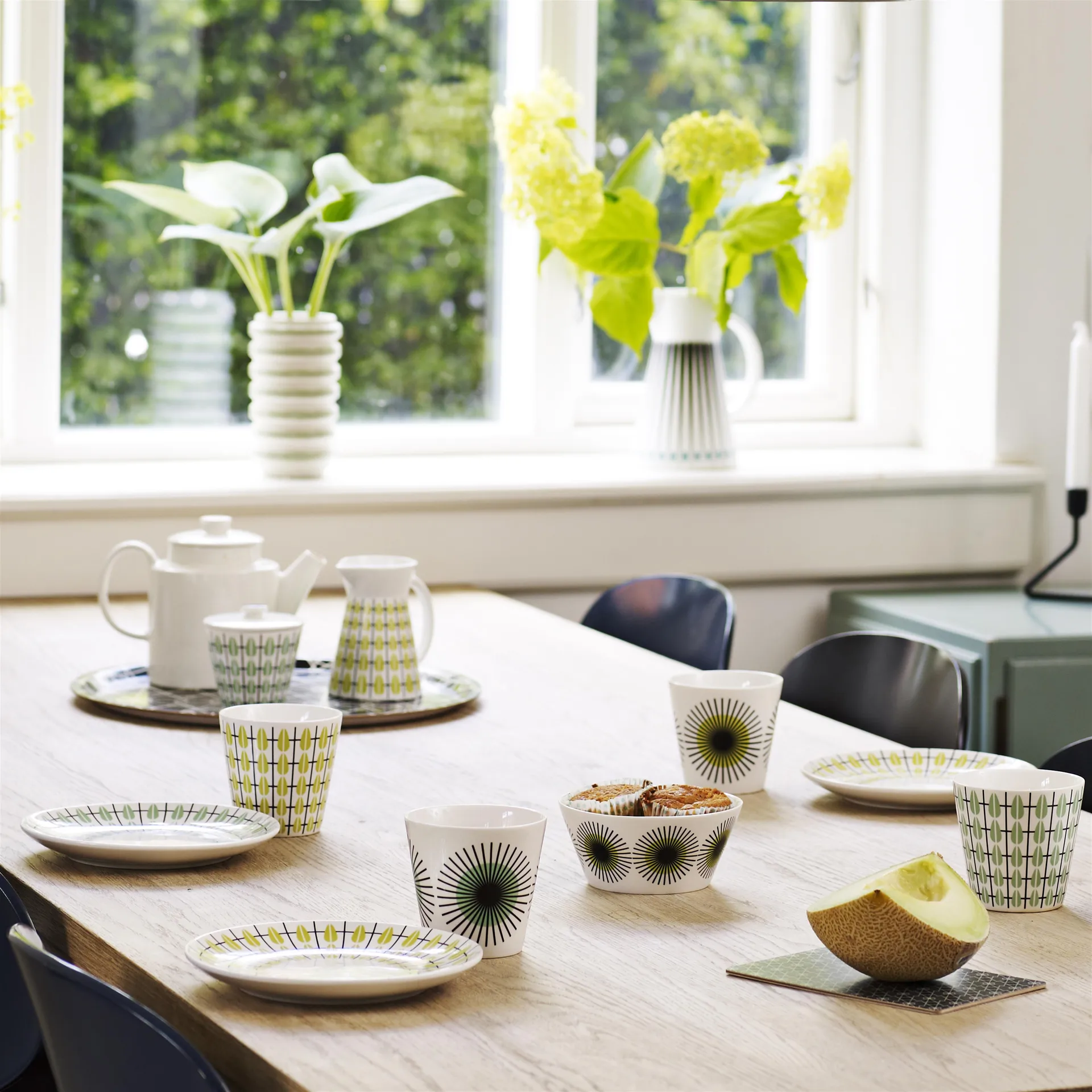 Olivia sockerskål, vit-mint Superliving