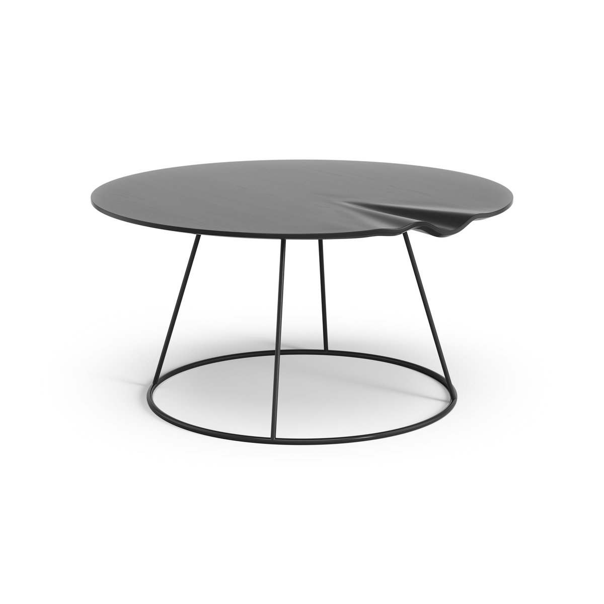 Swedese Breeze bord med våg 80 cm Svart | Skandinavisk Design | Soffbord | Svart