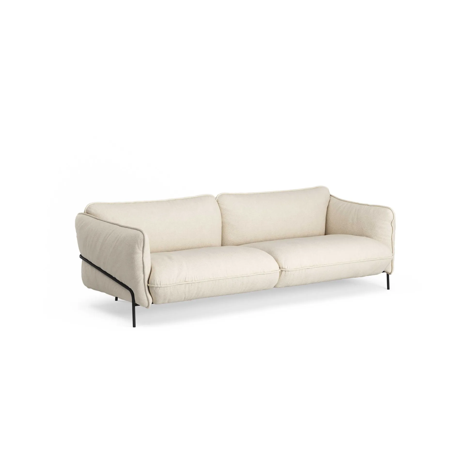 Continental soffa, Sealife Light beige/white-svartlackerat stål Swedese