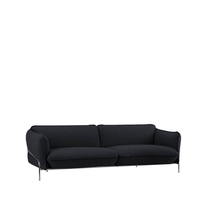 Continental soffa - tyg divina md 193 svart, kromad stålram - Swedese
