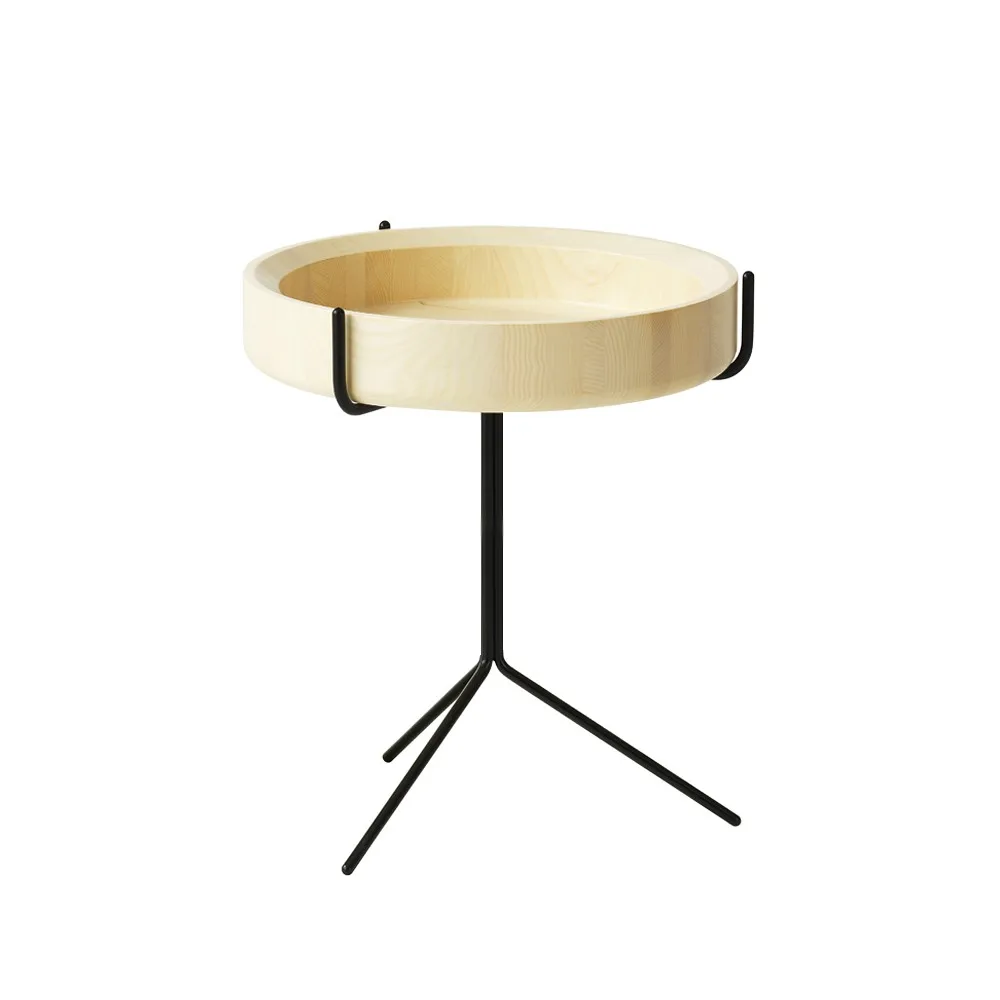 Drum bord, naturlack-h.46cm-svart stativ Swedese