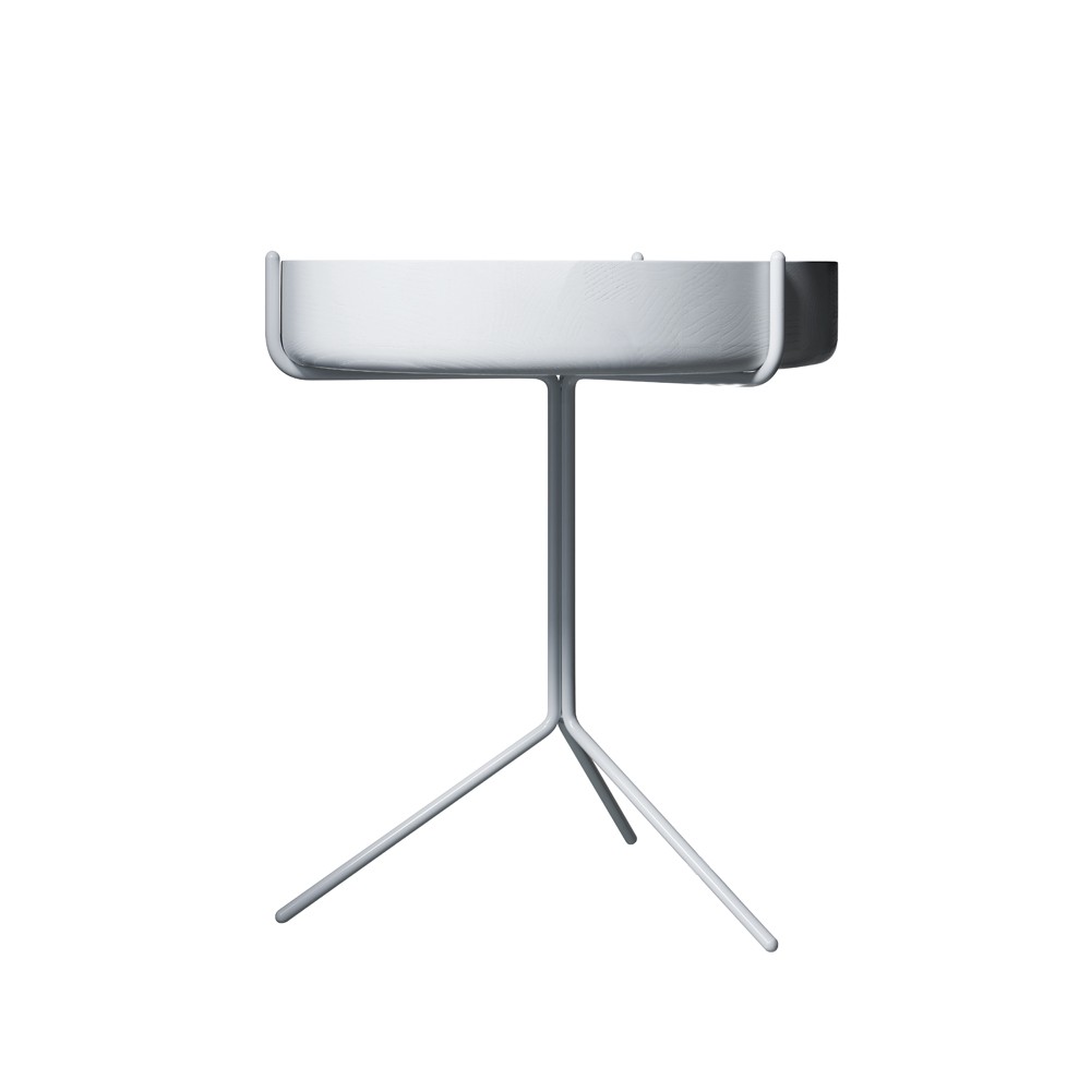Swedese Drum bord Vitlaserad-h.46cm-vitt stativ | Skandinavisk Design | Avlastningsbord & Sidobord | Vit
