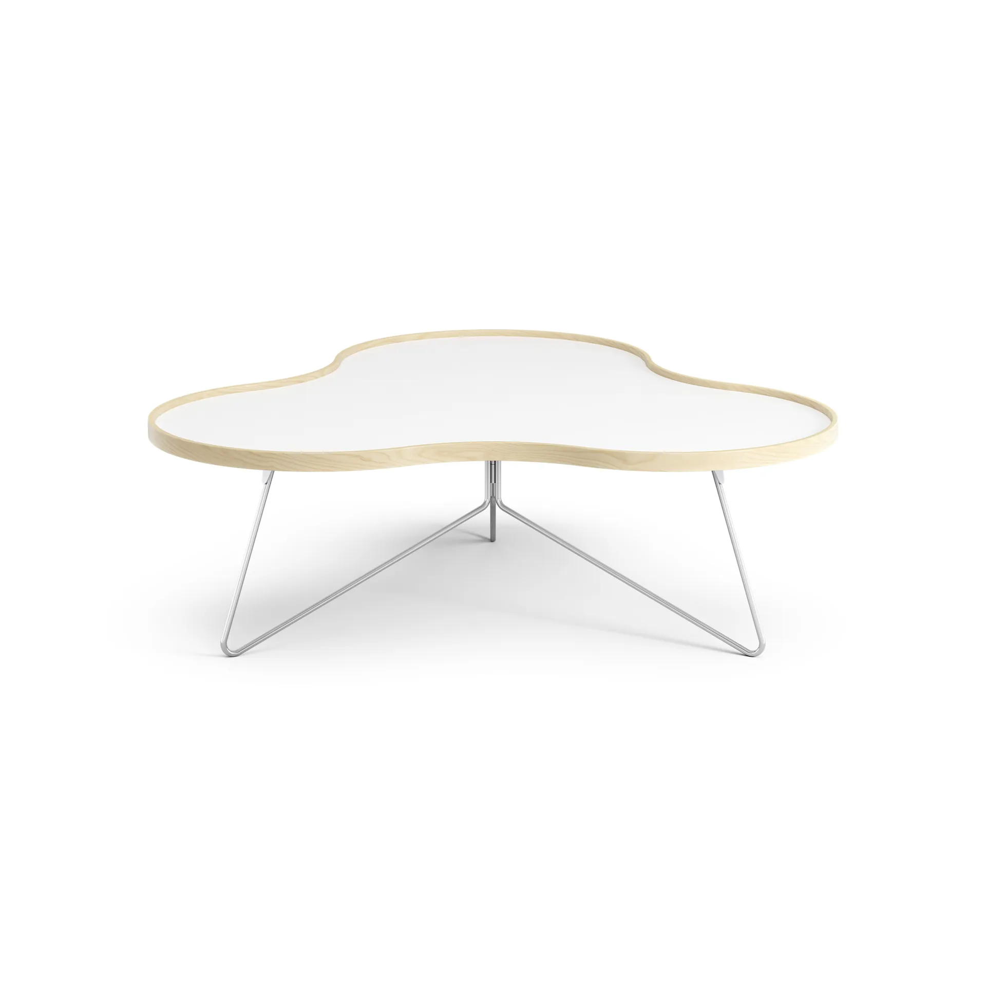 Flower bord 107x114 cm, H39 cm-vit-björk-krom Swedese