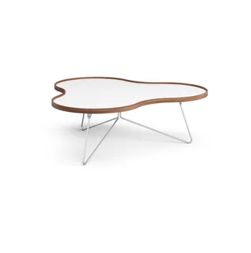 Flower bord 107x114 cm - H39cm-vit-valnöt-krom - Swedese